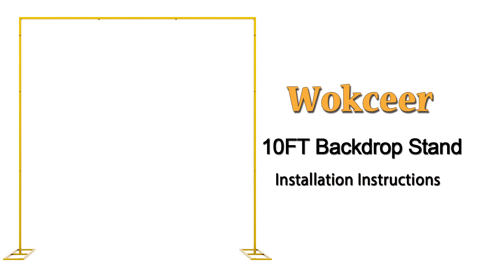 Wokceer 10x10FT Backdrop Stand Heavy Duty Pipe and Drape Kit Adjustable